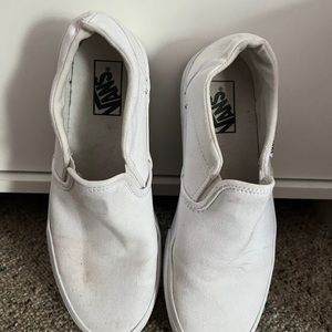 White slip on vans